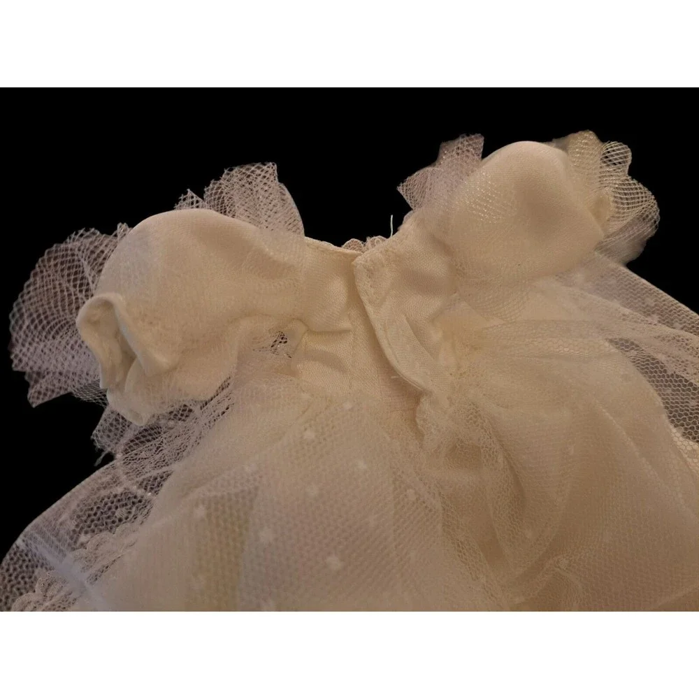 Vintage‎ Barbie Doll CLONE Wedding Gown,Veil, Gater Belt ,Lace Trim, Faux Pearls